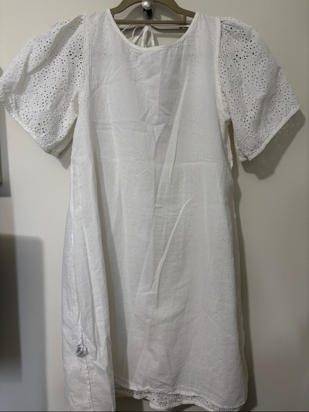 OAK + FORT White Eyelet Babydoll Dress Size S - Picture 4 of 5